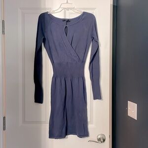 Prana Long-Sleeved Heather Blue Lightweight Sweater Dress, Size Small